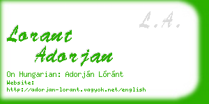lorant adorjan business card